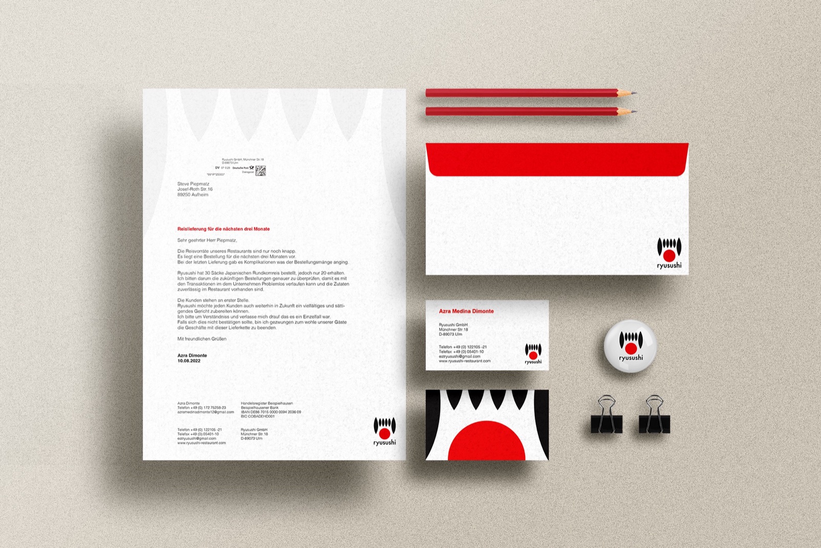 RyuSushi Corporate Design Mockup