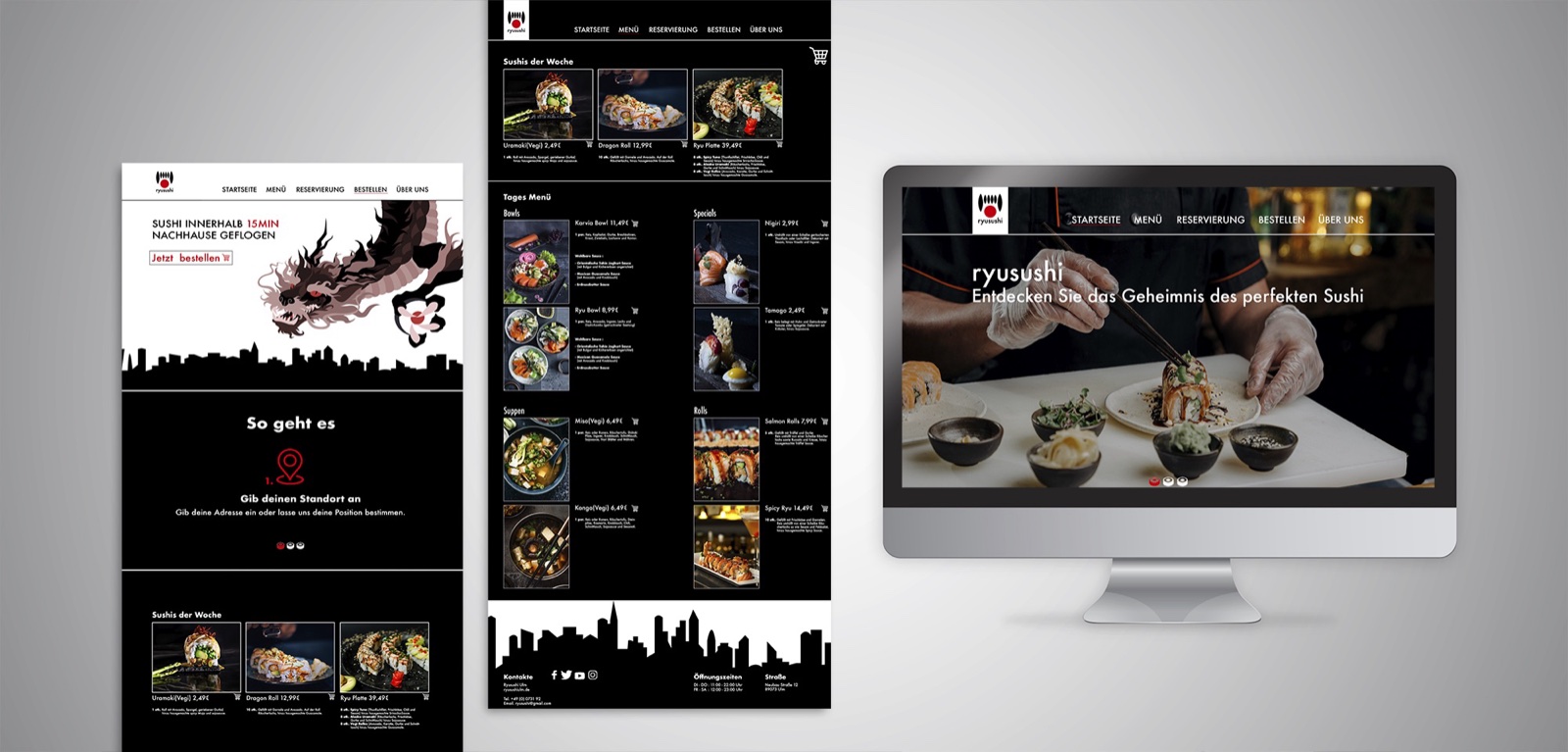 RyuSushi Website Mockup