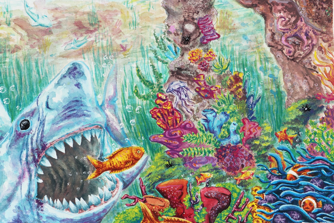 Aquarell Wasserwelt