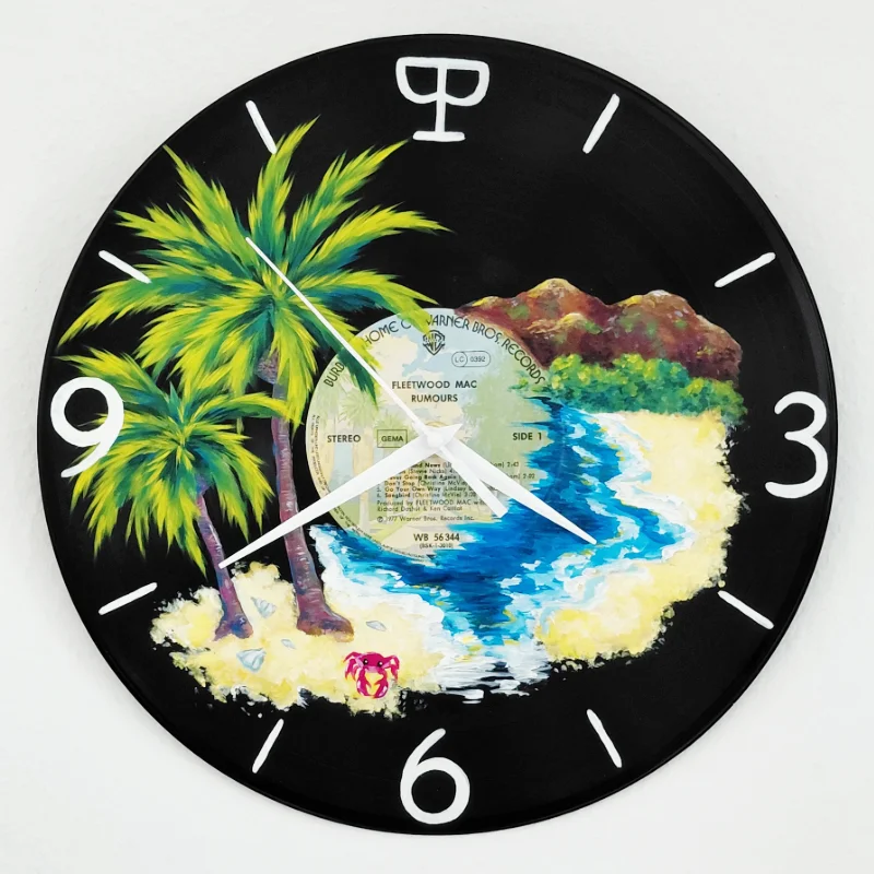 Schallplatten-Uhr mit Mallorca-Motiv